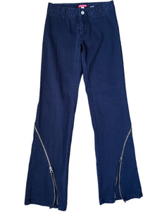 Wrap-around zipper trousers