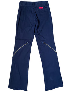 Wrap-around zipper trousers