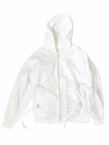 Fan-Laced Hooded Zip-Up